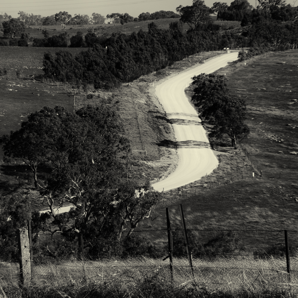 Graded dirt road.