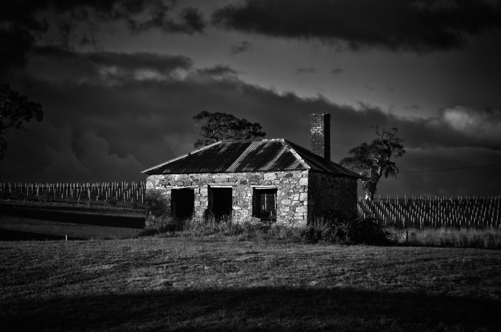 An old farmhouse on a vineyard, Adelaide Hills, South Australia