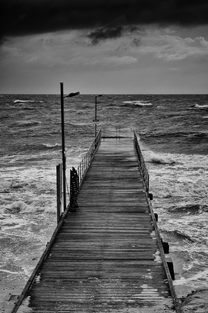 Jetty at Normanville, South Australia, during winter. Infrared.
