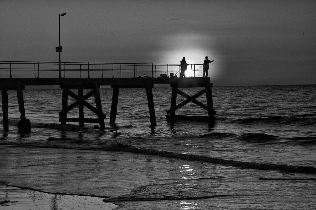 Fishing at sunset, Normanville Jetty