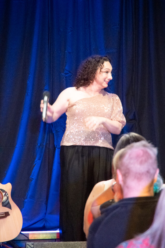 Melanie Zed in 'Crowded Blouse' Adelaide Fringe show, 2023 -- photography by Lee Hopkins